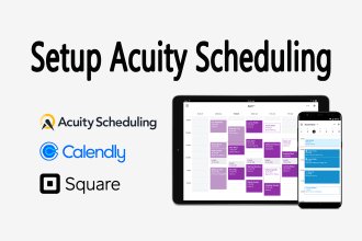setup acuity scheduling, square appointments, calendly, booking appointment