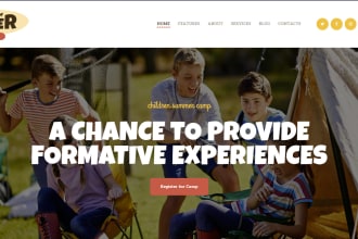 create kids summer camp website