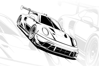 make a custom car illustration