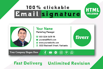 create professional clickable HTML email signature