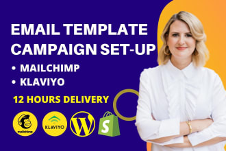 set up mailchimp email campaign, email template, newsletter or klaviyo expert