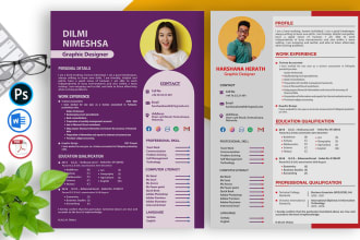 make professional resume design or modern CV writing