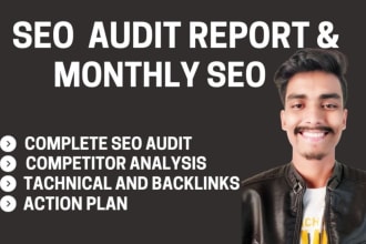 provide website audit report and monthly seo services with competitor analysis