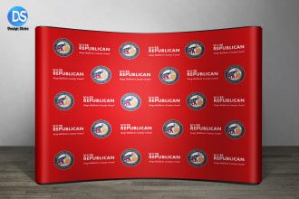 design a backdrop or step and repeat banner within 2 hours