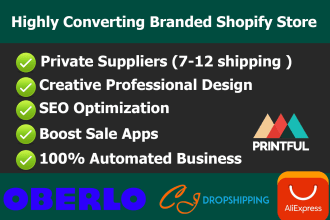 build an automated shopify dropshipping store and shopify website