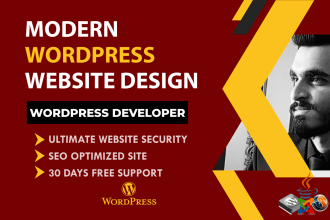 develop responsive wordpress website design, business or blog website