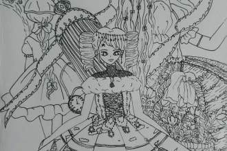 create beautiful hand drawn illustration for you