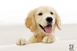 draw your pet in polygonal geometric art