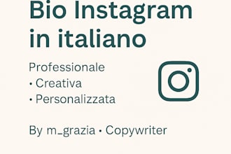 write a professional and original instagram bio in italian