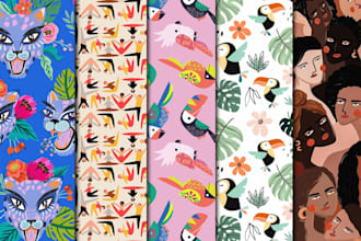 design seamless patterns, cute kawaii washi tapes
