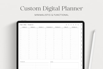 design minimalist hyperlinked digital planner