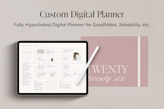 design minimalist hyperlinked digital planner