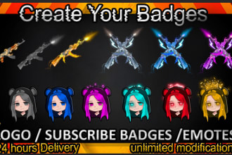 make 6 custom twitch sub badge twitch bit badges twitch emotes