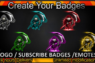 draw 6 twitch sub badges, twitch badge, twitch emotes