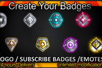 make 6 twitch sub badge for twitch