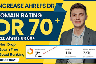 increase domain rating ahrefs DR 70 moz da with free ur rating