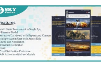develop tournament website, multi tournament app