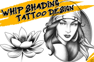 a whip shading tattoo design