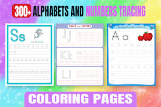 provide you 300 alphabet and number tracing pages