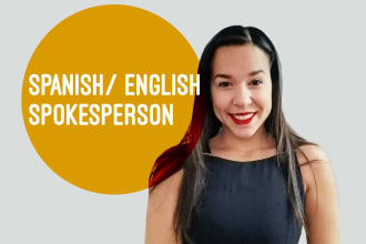 be your professional spokesperson in spanish or english and green screen