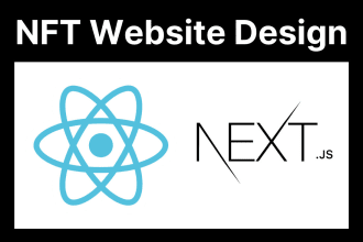 do nft website design with react js next js