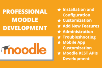 customize, develop, update moodle web and mobile apps
