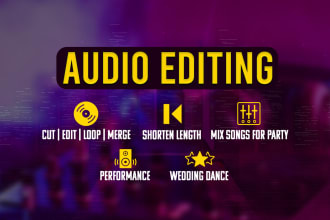 cut, loop, shorten, merge, edit, extend audio song length