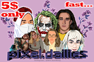 create a pixel art of your face for avatar for two face