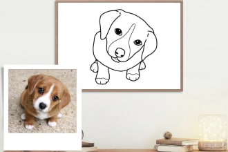 create a line art portrait of your pet
