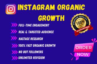 do instagram organic growth for  instagram marketing