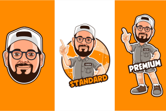 draw a cute caricature, portrait, bitmoji, headshot for you