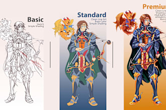 draw character designs custom, anime, fan art, concept art