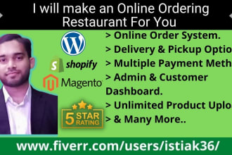 make an online food ordering restaurant website for you
