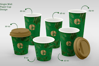 do design unique paper cup coffee for your cafe