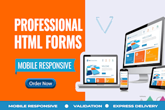 design stunning HTML forms in bootstrap, javascript, website