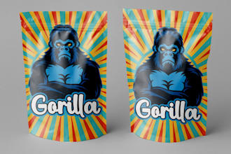 attractive weed packaging label, bag design