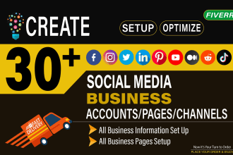 create, setup and optimize your all social media accounts with business pages