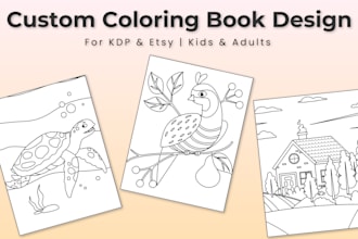 draw coloring book pages for kids KDP low content and etsy