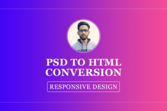 convert PSD to HTML, figma to HTML with responsive