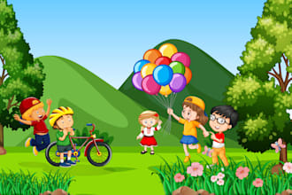 illustrate children story book illustration, children book cover