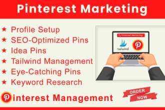 create quality 850 pins 80 board with SEO as a pinterest marketing manager
