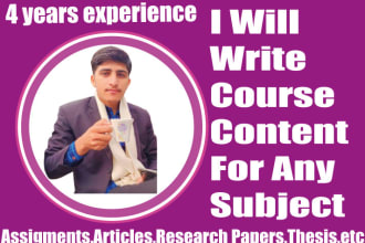 write course content for any subject