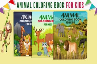 create  animal coloring book for kids and adults