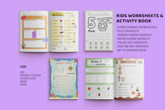 kids workbook design for kdp or print