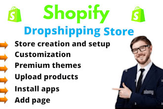 design shopify store, shopify website, dropshipping store