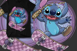 create t shirt design with my cartoon style