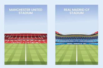 create vector stadium illustration poster