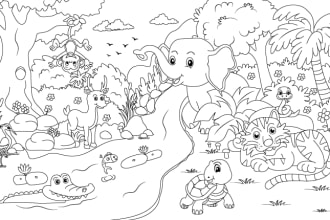 do unique coloring book page and illustration for kids