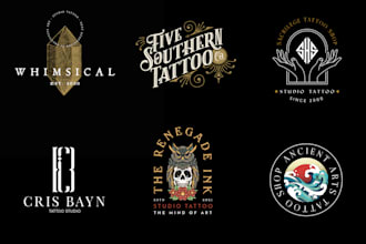 do awesome typography vintage logo tattoo and lettering
