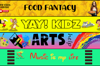 design youtube channel art facebook cover and logo